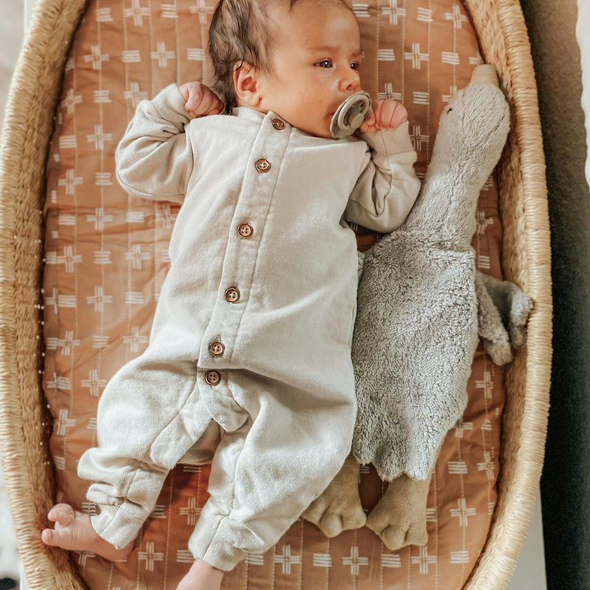 Ezra Copper Dash Cotton Quilted Change Pad Cover
