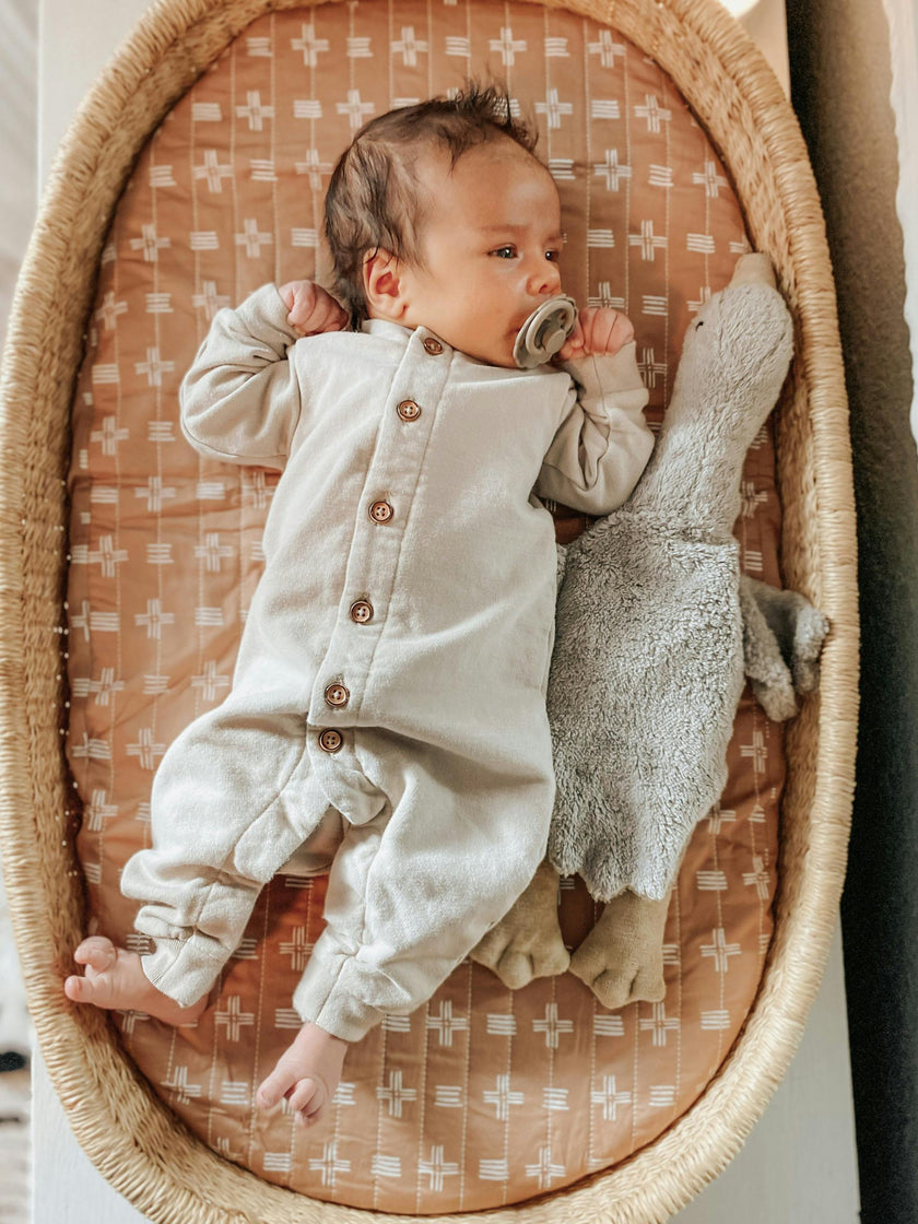 Ezra Copper Dash Cotton Quilted Change Pad Cover