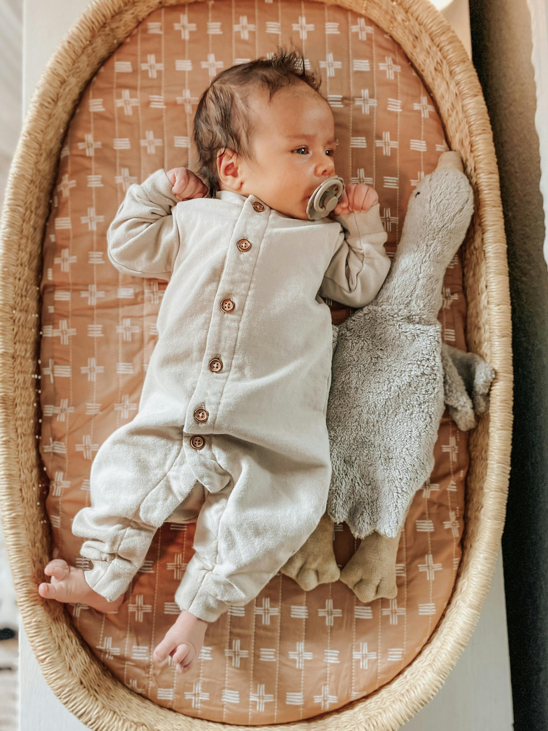 Ezra Copper Dash Cotton Quilted Change Pad Cover