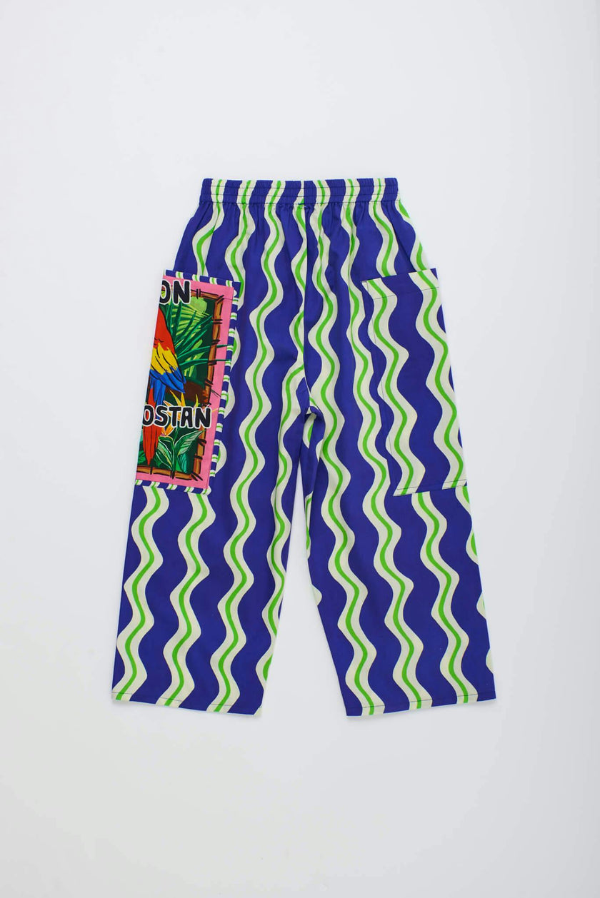 LOROS WAVY PANTS NAVY BLUE