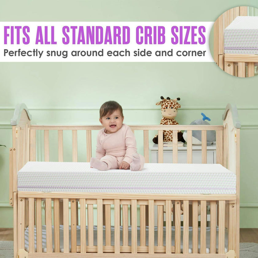 6” Crib Toddler Bed Mattress – Made in USA – Breathable Waterproof Washable