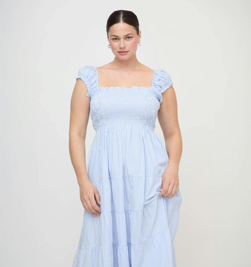 The Stella Nap Dress - Blue/White Stripe