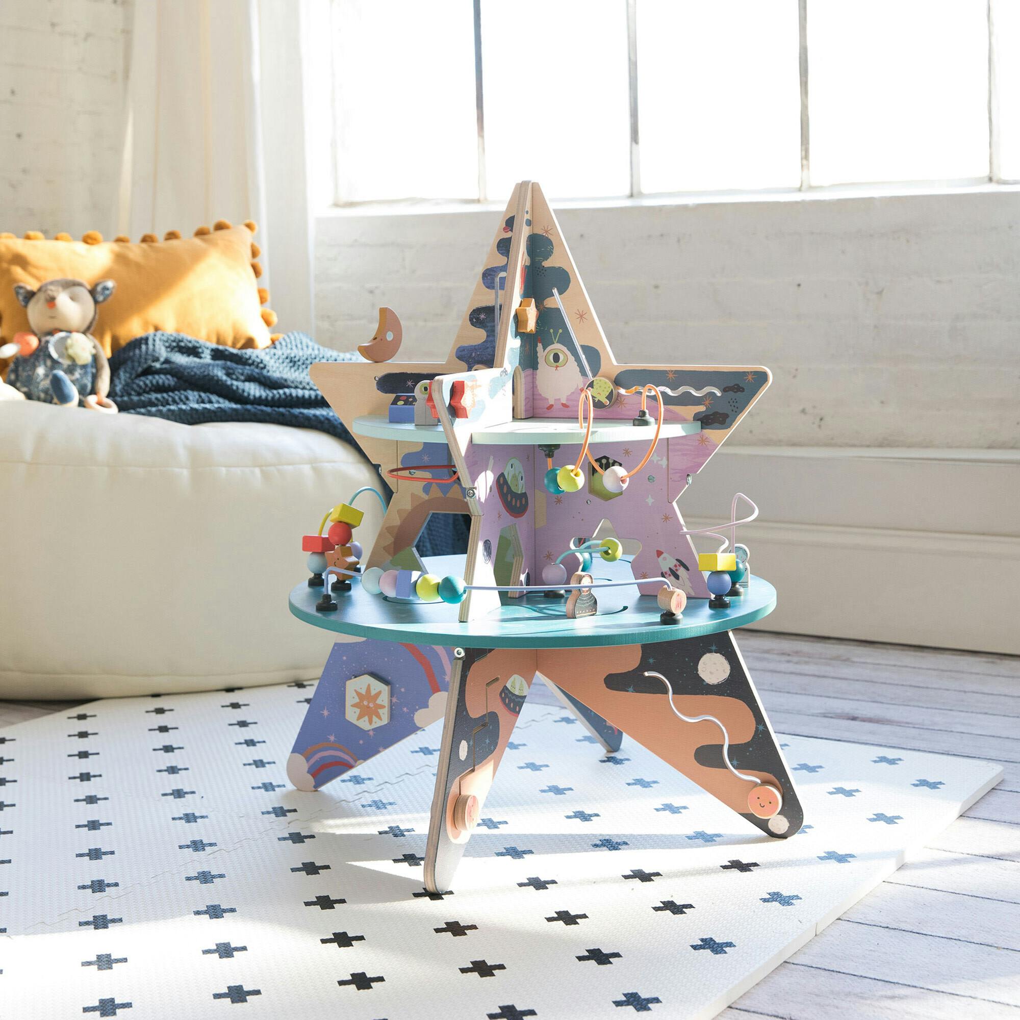 Celestial Star Explorer Wooden Toddler Activity Center