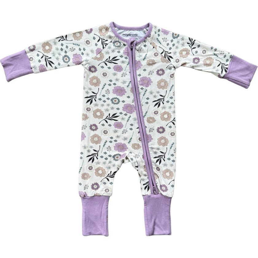 Long Sleeve Zip Romper Hair Bow