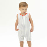 Baseball Stripe - Sleeveless Shortie Romper