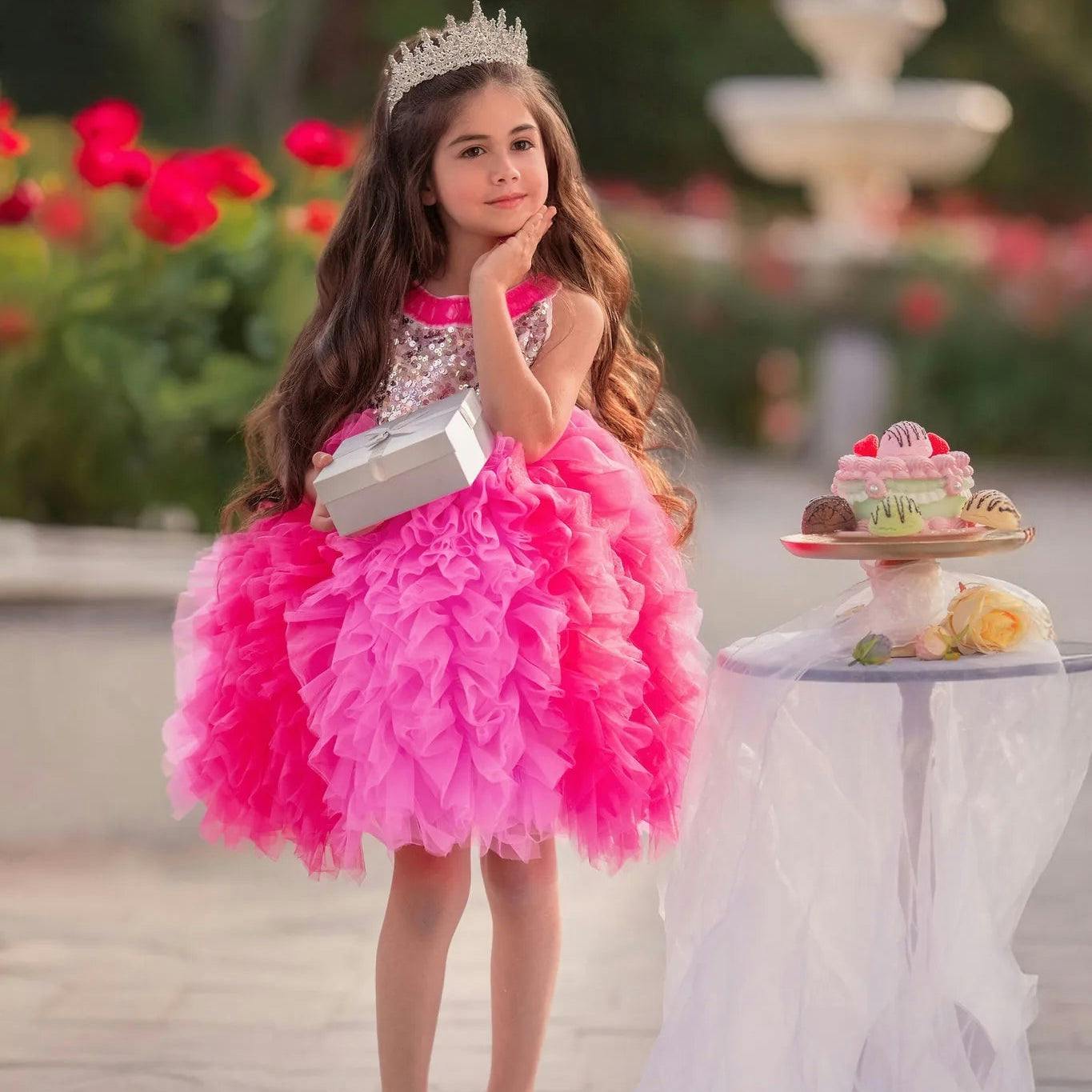 Princess Rosabelle Ruffle Dress - Girls Party Dress