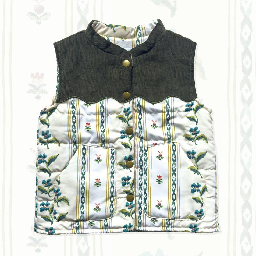 Scallop Vest in French Stripe