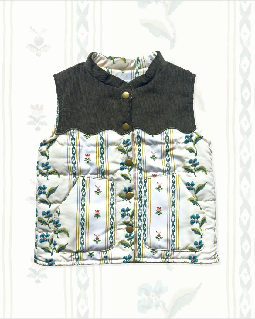 Scallop Vest in French Stripe