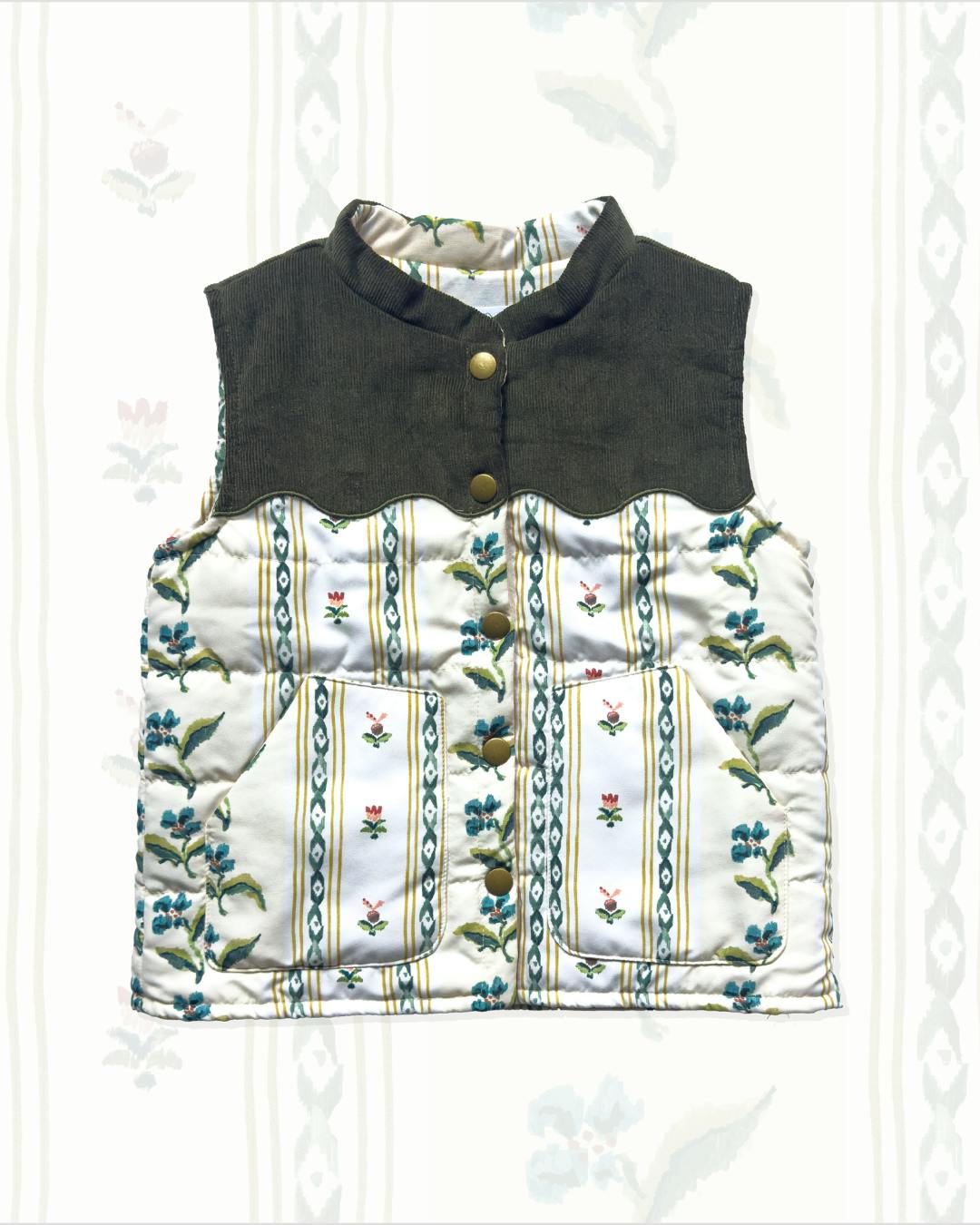 Scallop Vest in French Stripe
