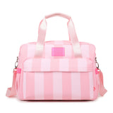 Pink Striped Diaper Bag
