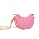 Tiny Quilted Chain Wrapped Hobo Bag