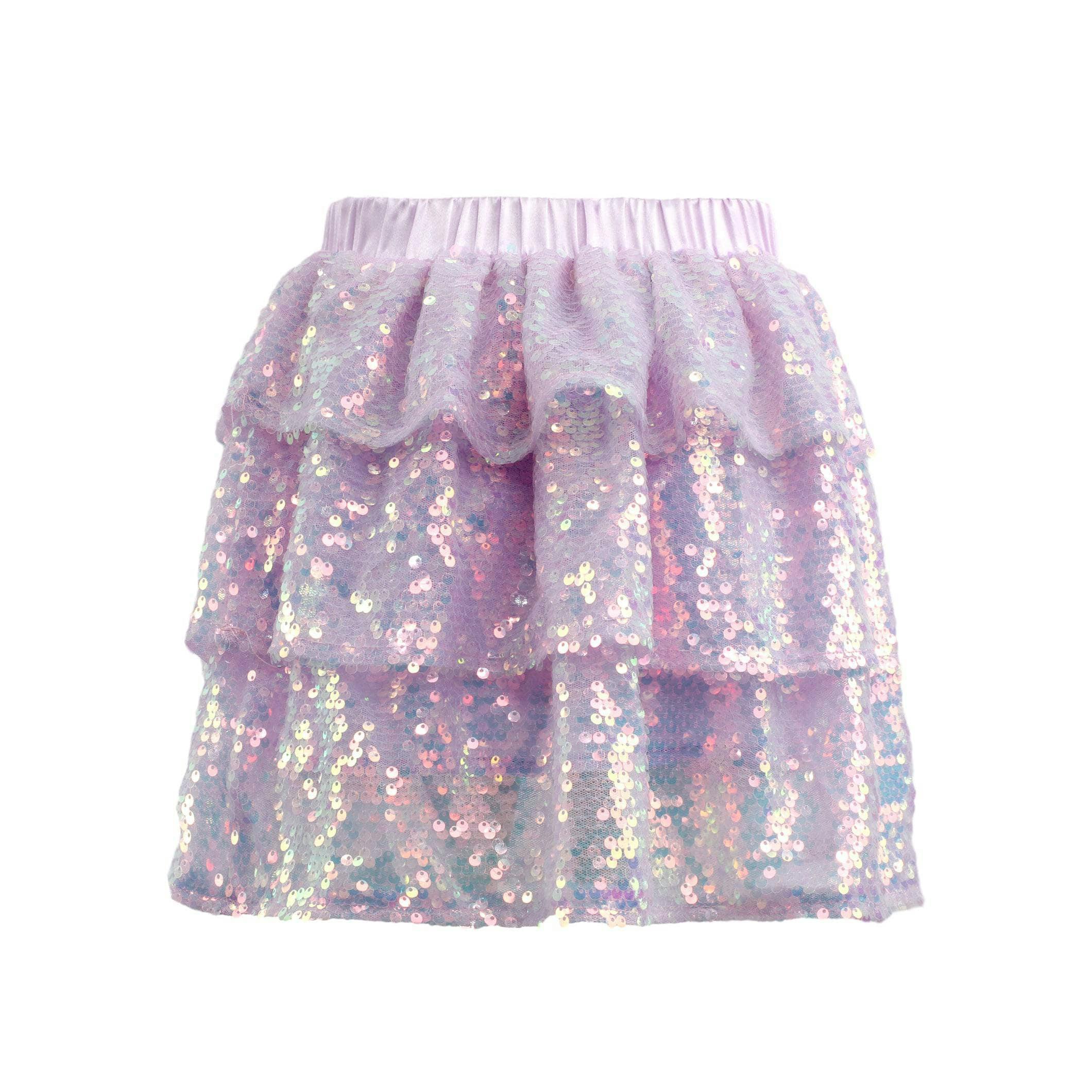 Iridescent Shimmer Sequin Skirt Pink