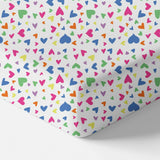 Organic Crib Sheet - Colorful Hearts