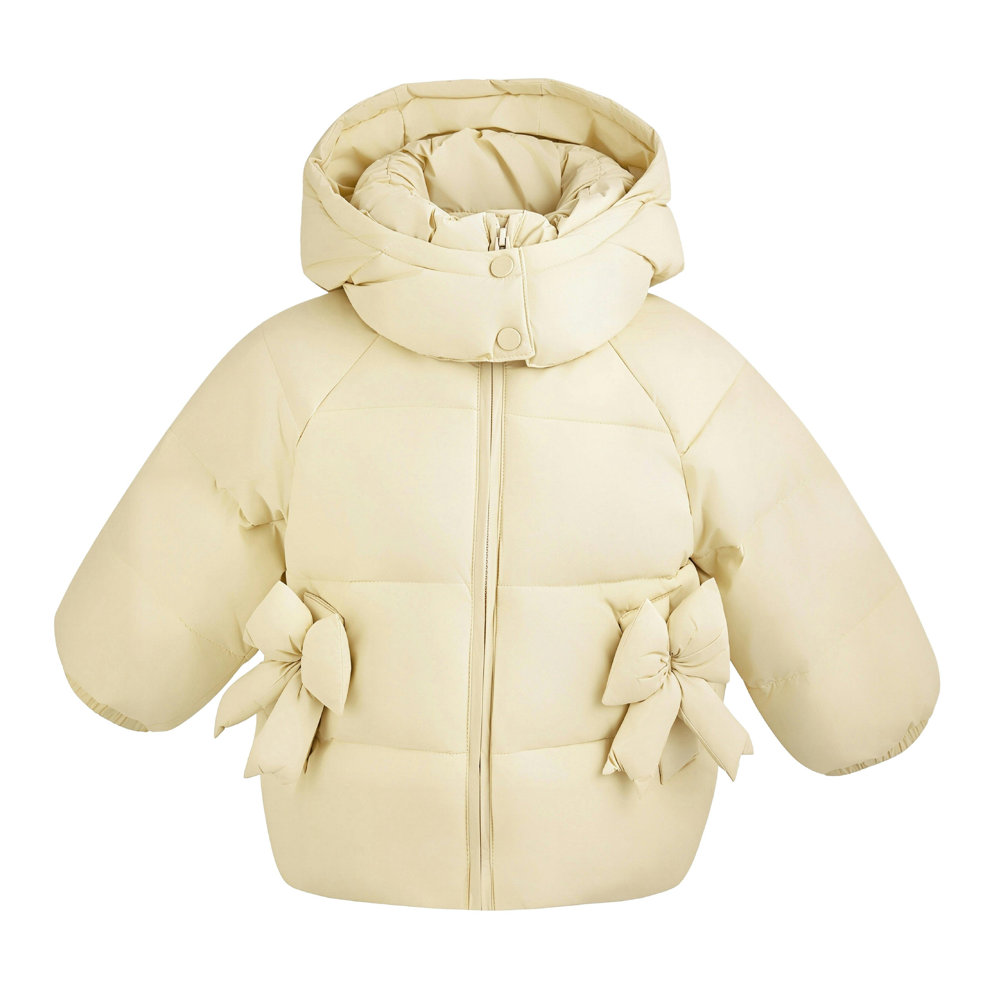 Yellow Bow Puffer Jacket