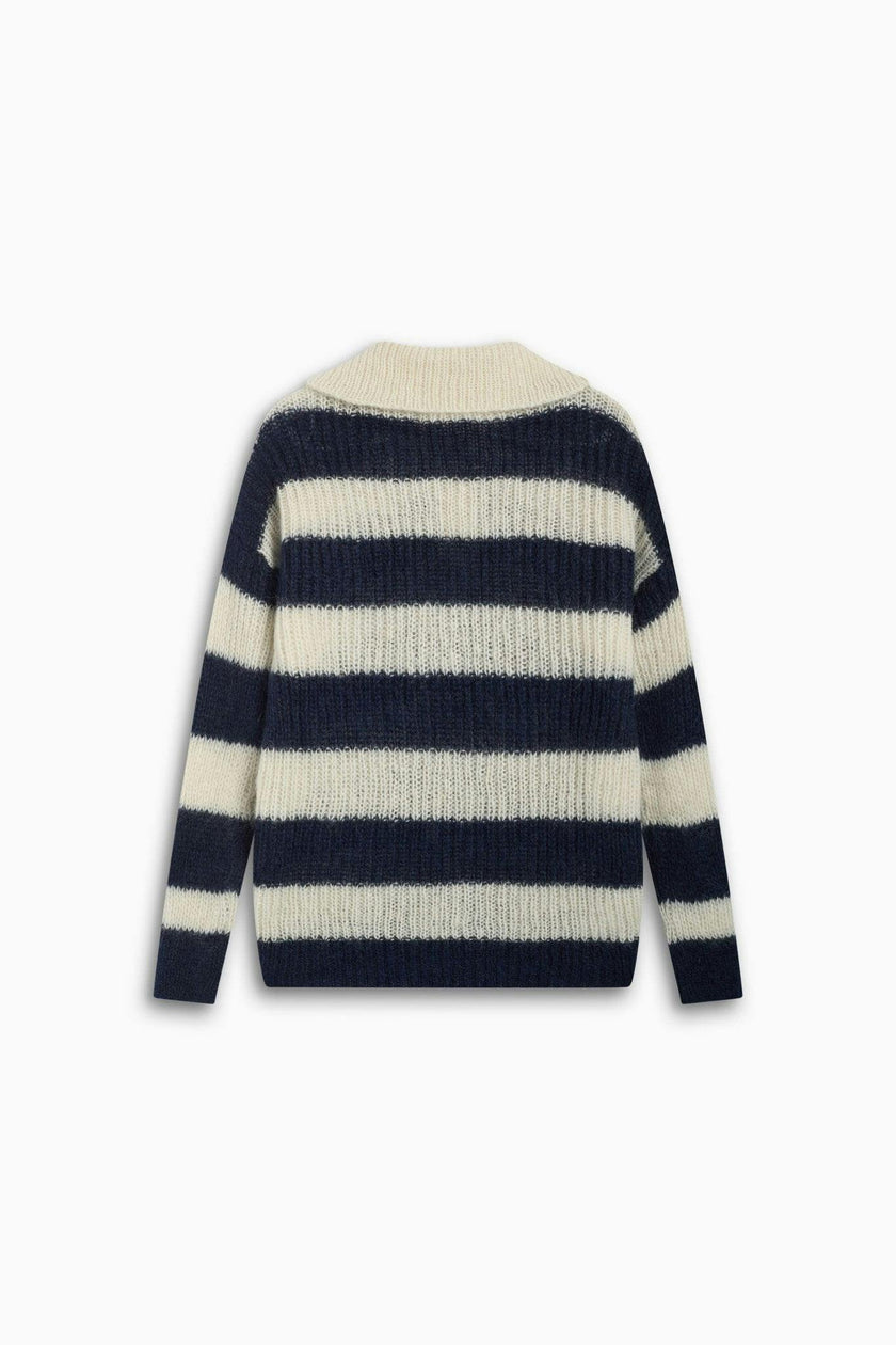 Ellie Woman Polo Black Iris Stripe
