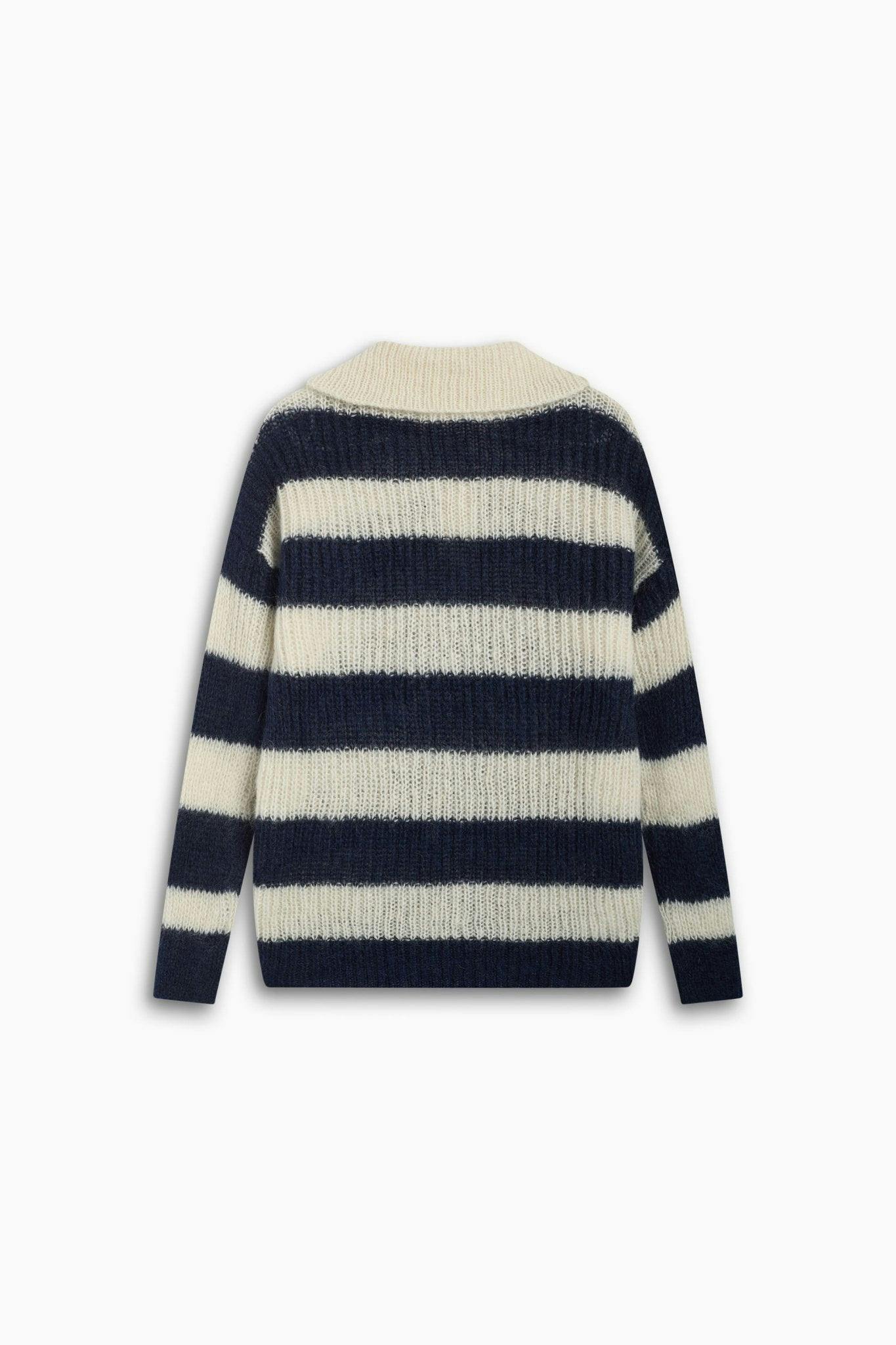 Ellie Woman Polo Black Iris Stripe