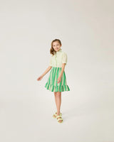 Organic Sunday Skirt in Green Stripe