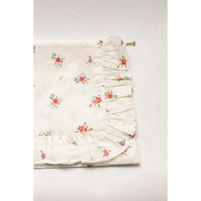Summer Petals Timeless Floral Ruffle Pouch