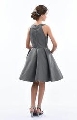 Gray Cardona Pearl Halter Dress
