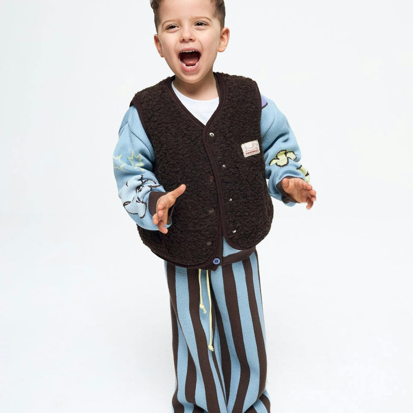 children's merino wool vest - chocolate brown