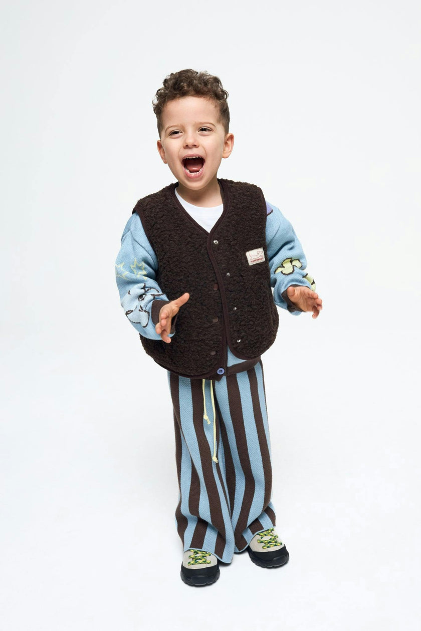 children's merino wool vest - chocolate brown