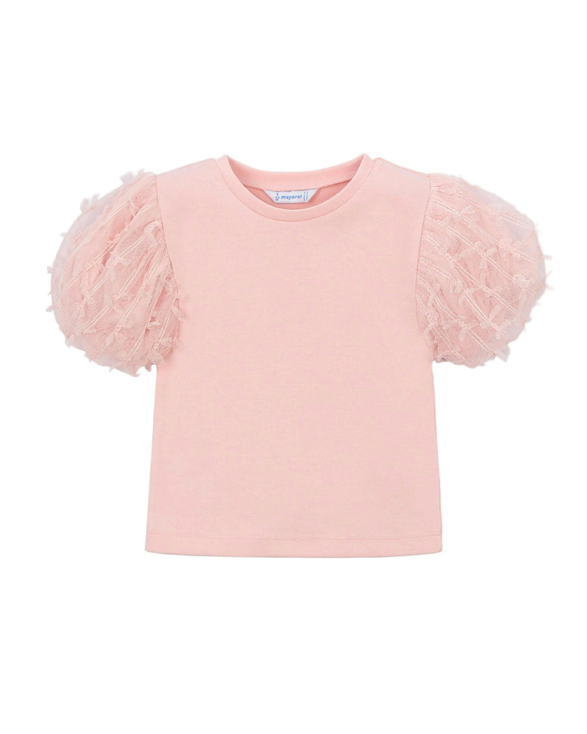 Pink Baby Top With Puff Sleeves