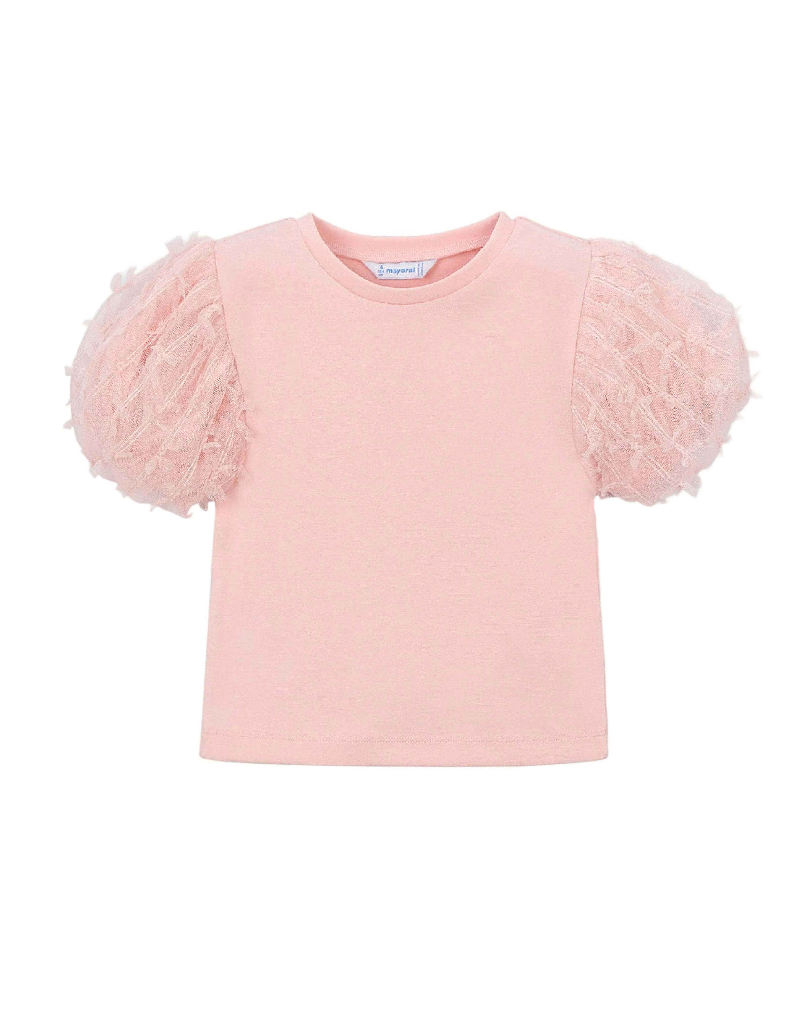Pink Baby Top With Puff Sleeves