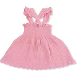 Solid Muslin Poignant Pink - Smocked Top with Bloomer