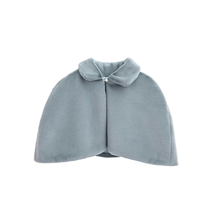 Blue Faux Fur Cape