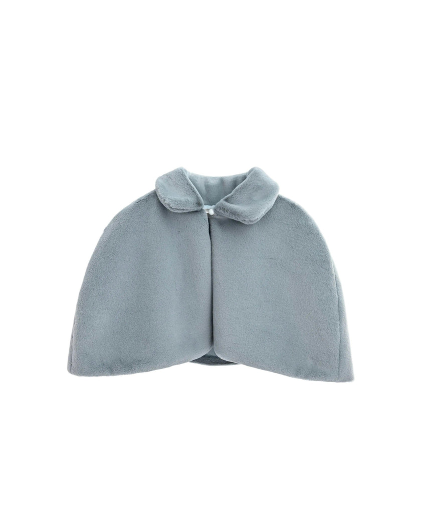 Blue Faux Fur Cape