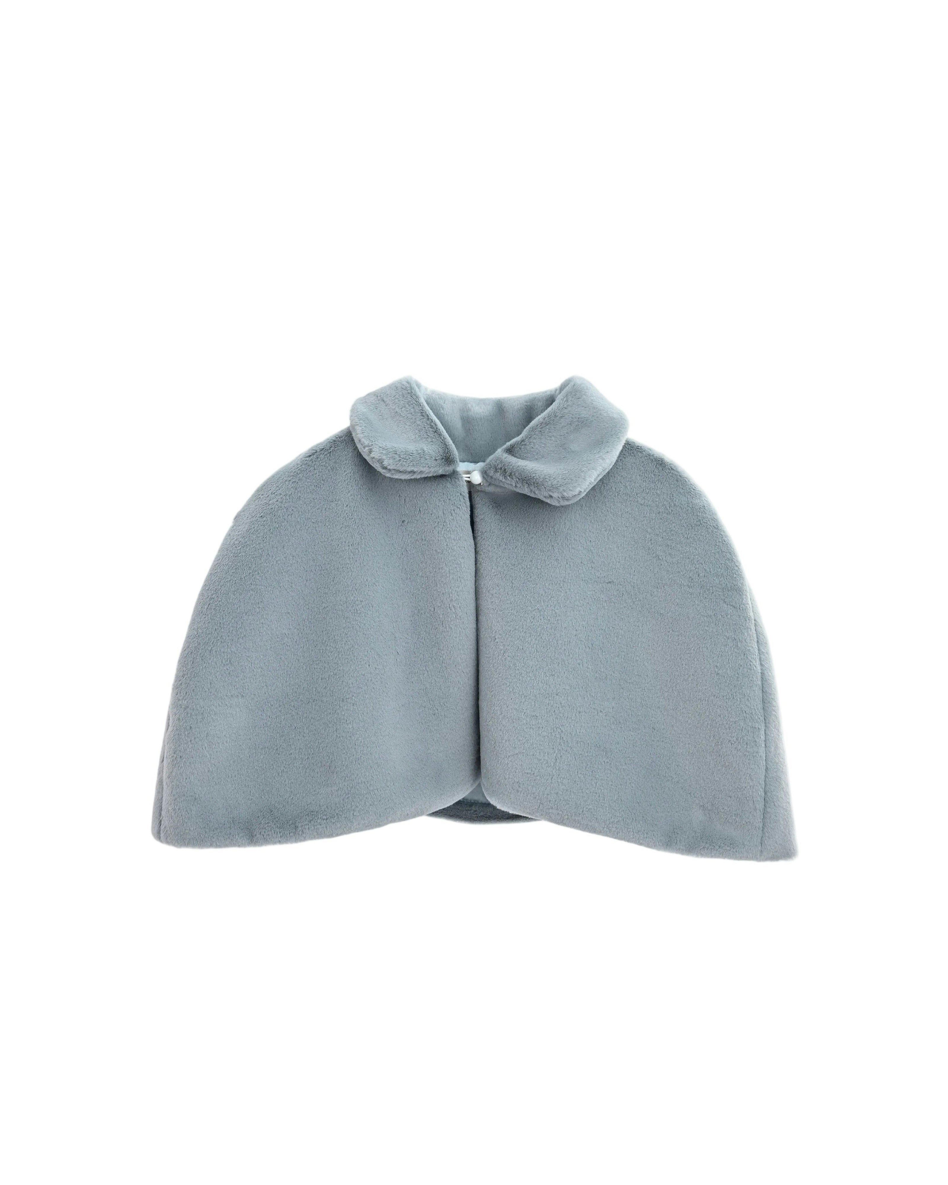 Blue Faux Fur Cape
