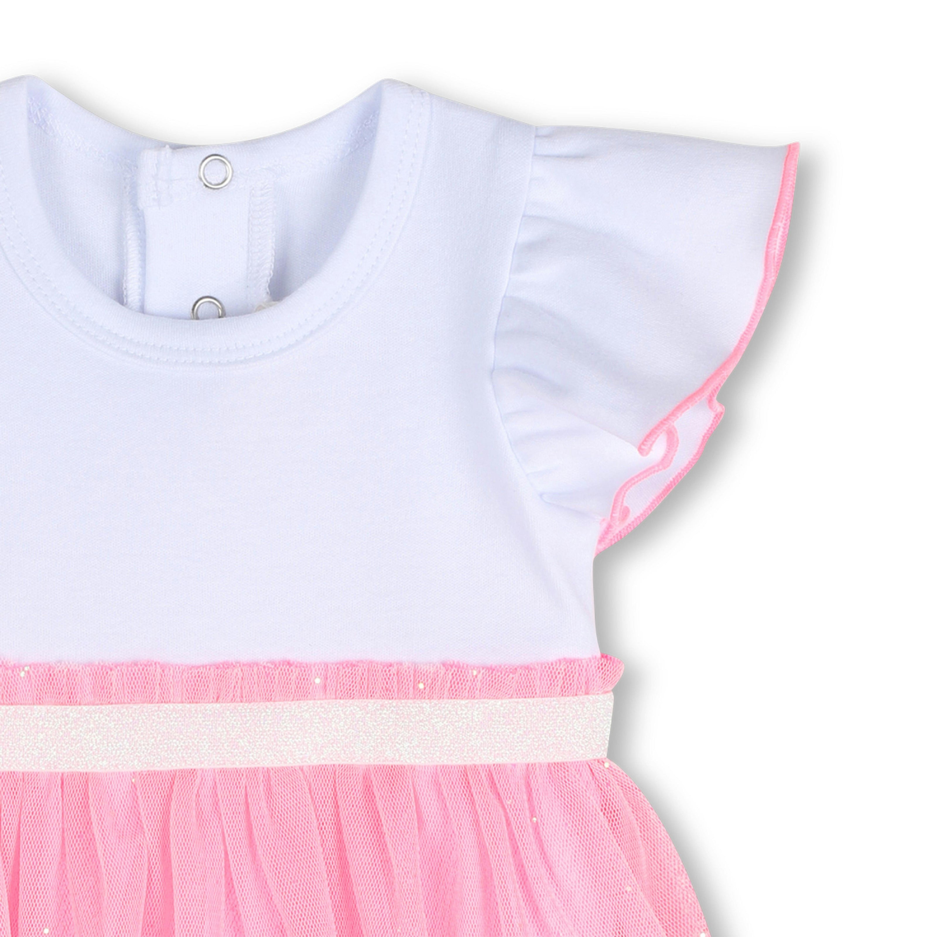 White & Pink Floral Baby Dress