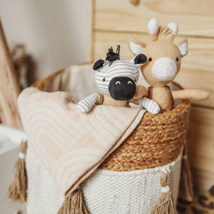 Cotton & Jute Boho Storage Bin