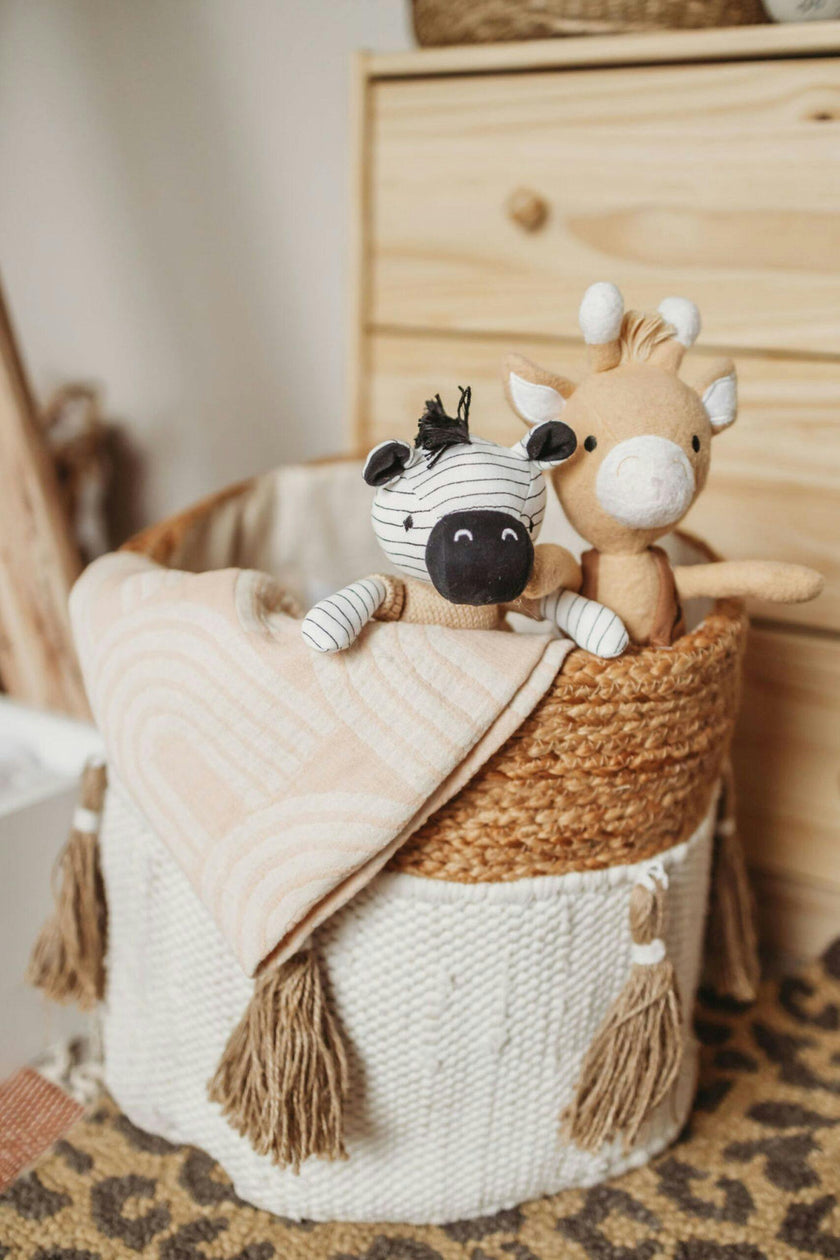 Cotton & Jute Boho Storage Bin