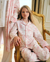 Kid's Twill Pajama Set in Pink Timeless Toile