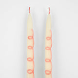 Pink Swirl Taper Candles