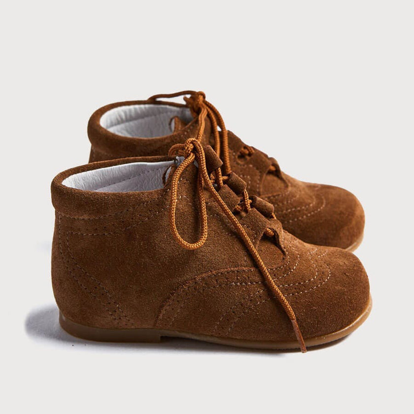 Suede Oxford Baby Booties in Brown (20-24EU)
