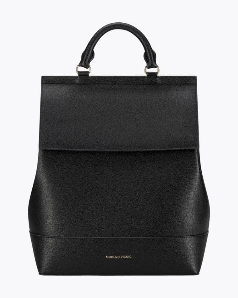 Chic, Stylish Padded Laptop Sleeve Backpack, Black