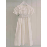 White Vega Floral Long Ceremony Girl Dress