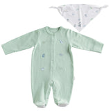 Green Dinosaur Print Babygrow & Bib