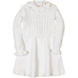 BabyOrganic Chunky Ruffle Edge Sweater Dress, White