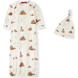Sandcastle Organic Cotton Newborn Gown & Hat Set