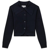 Cropped Knit Collar Cardigan
