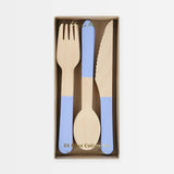 Cornflower Blue Wooden Cutlery Set