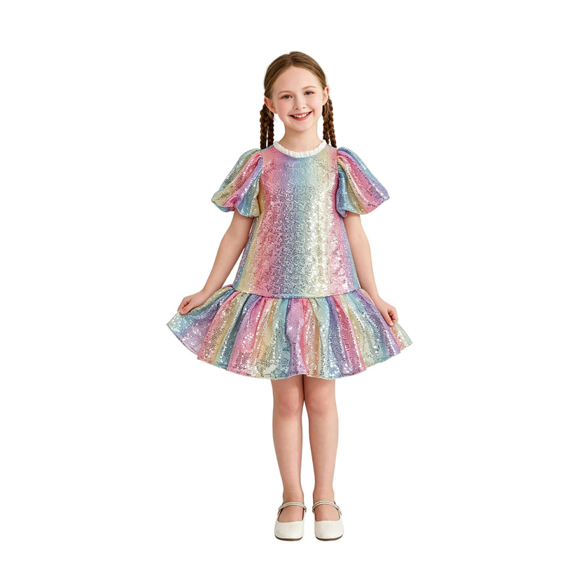 Rainbow Aurenna Sequin Flared Dress