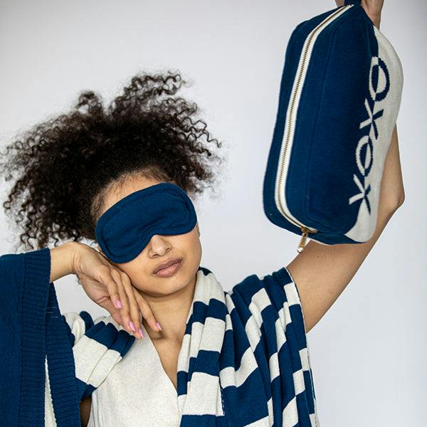 Xoxo Reversible Stripes Blanket Travel Set