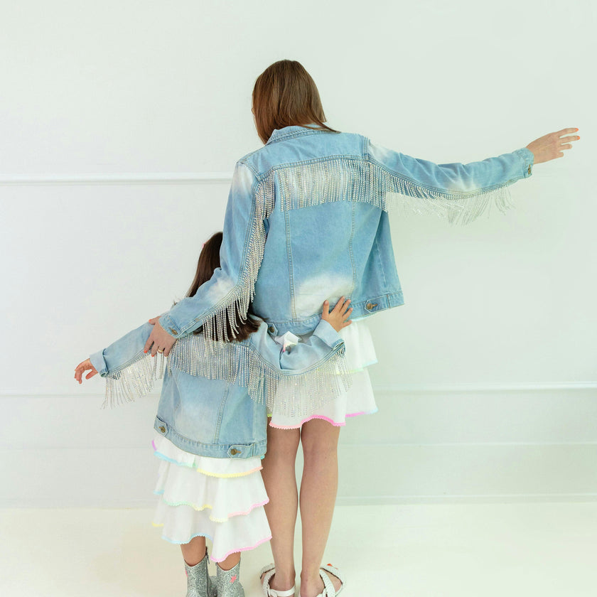 Crystal Tassel Denim Jacket
