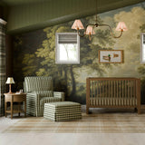 Crawford Gliding Ottoman in Moss Green Gingham