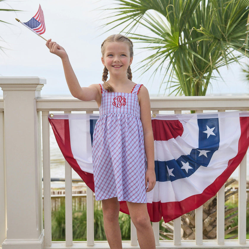 Evie Dress - Patriotic Plaid