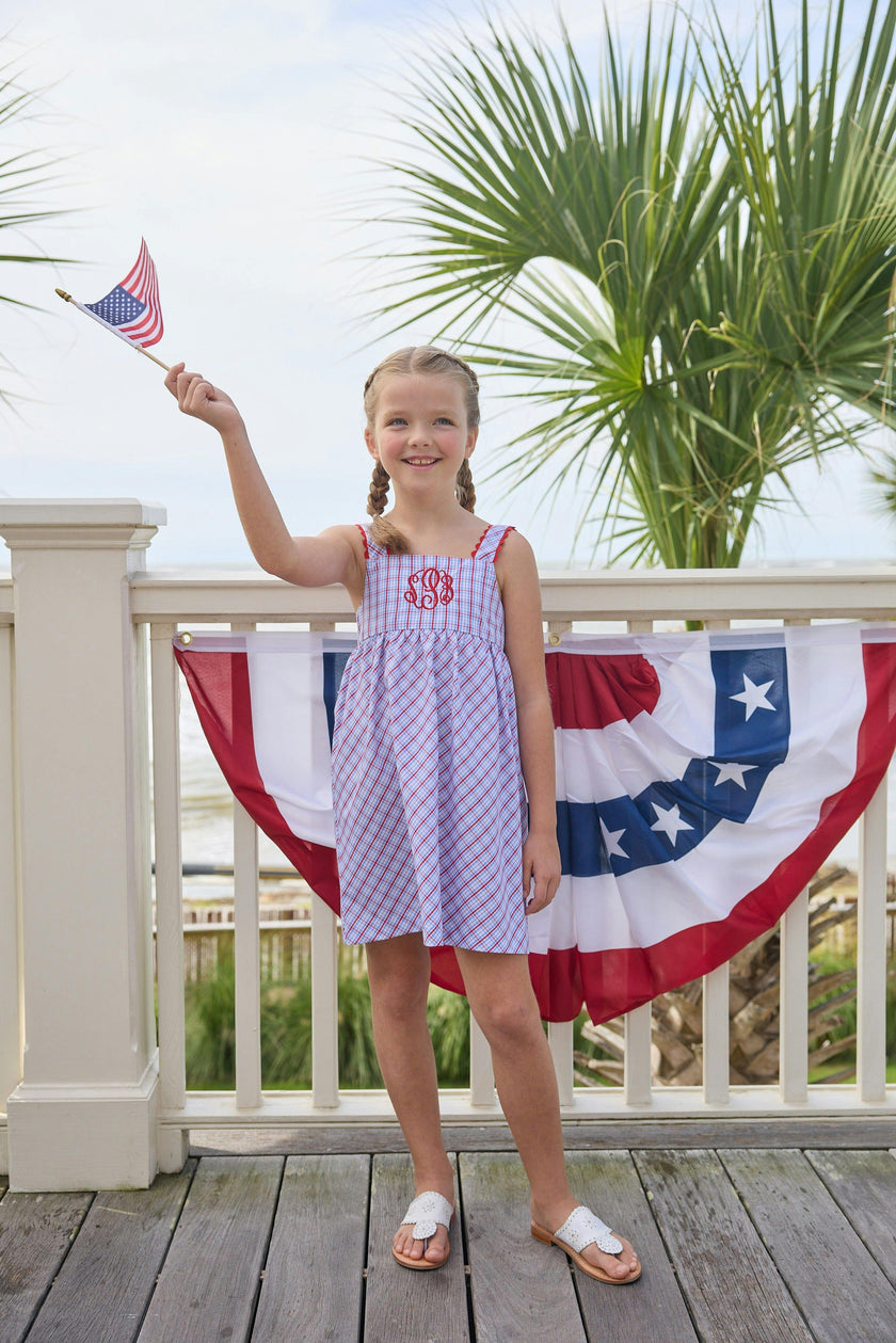 Evie Dress - Patriotic Plaid